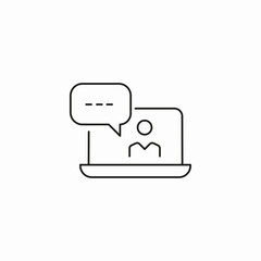 online chat laptop icon sign vector