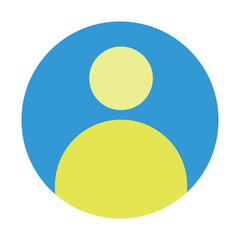 User profile icon vector illustration,Simple person avatar in flat design