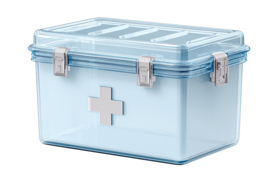 Cold storage box for vaccines, isolated on white background