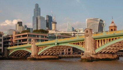 Southwark Bridge with City of London Skyline