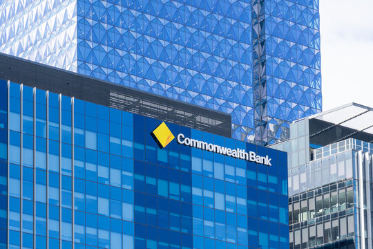 Docklands, VIC, Australia - August 31, 2025: Commonwealth Bank in Collins Square at Collins Street, Docklands, Australia. 