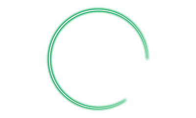 Glowing Neon Green Circular Ring Frame with Transparent Background