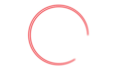 Glowing Neon Red Circular Frame with Transparent Background
