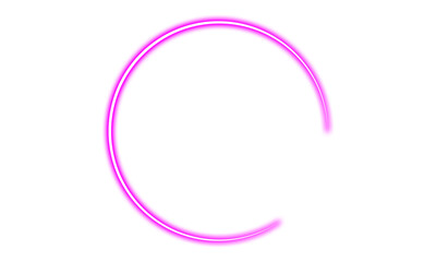 Glowing Neon Pink Circular Frame with Transparent Background