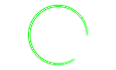 Glowing Neon Green Circular Frame with Transparent Background