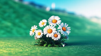 Charming daisies blooming in a bright field, radiating beauty and natural calmness for your designs