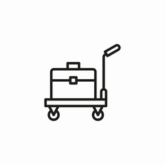 baggage luggage cart icon sign vector