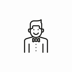 waiter servant icon sign vector