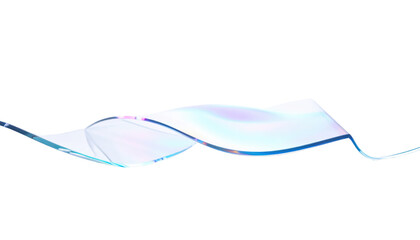 Iridescent Soap Bubble Floating on White Background 1.