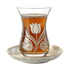 Turkish Tea Glass with Tulip Design: Elegant Drinkware & Table Setting