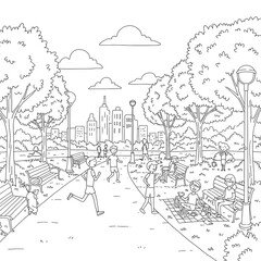 Obraz premium Urban Oasis: Line & Leisure