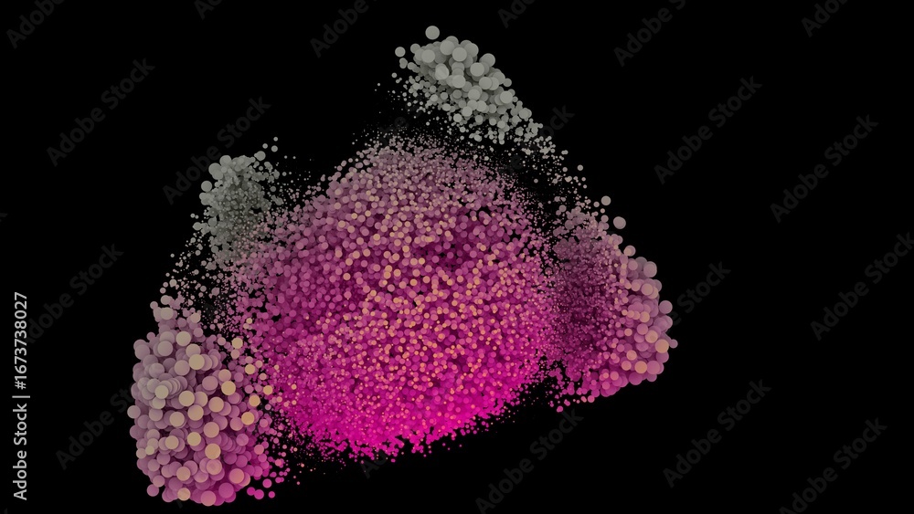 Aufkleber abstract colorful particle cluster on black background