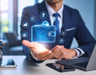 Digital Wallet in Hand: Financial Technology Concept