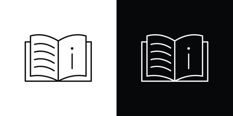 guide book icons. simple, stroke, black icons