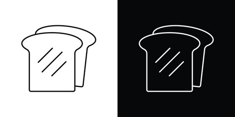 White bread icons. simple, stroke, black icons