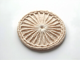Round Woven Placemat on White Surface Kitchen Decor