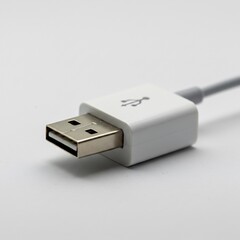 白いUSBケーブル接写写真 ミニマルデザイン