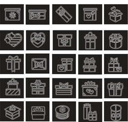 Present icon. Gift box icon set. Flat style. Vector, gift box present surprise ribbon icon vector illustration