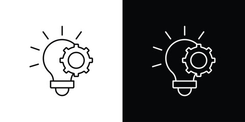 Implement icons. simple, stroke, black icons