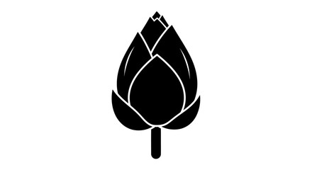 Silhouette of a Closed Artichoke Bud.