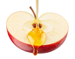 Apple Slice with Honey Drip PNG