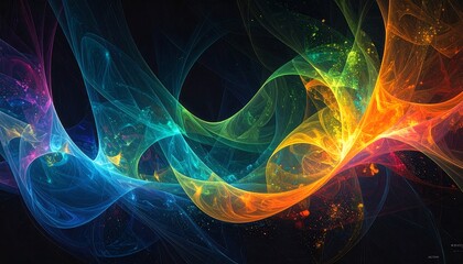 Fototapeta premium Abstract vibrant swirling nebula