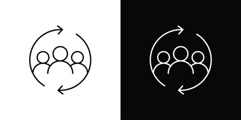 Customer retention icons. simple, stroke, black icons