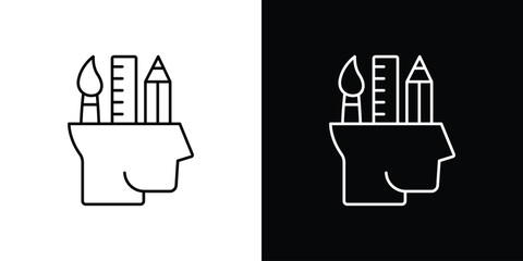 Creativity icons. simple, stroke, black icons
