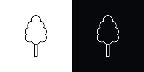 Cotton Candy icons. simple, stroke, black icons