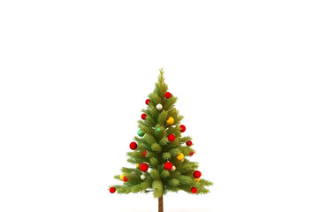 Fototapeta premium Christmas tree on white background, Generative AI