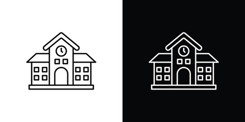 Campus icons. simple, stroke, black icons