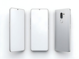 Smartphone Mockup with Blank White Screen for App Presentation