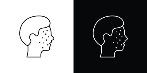 Acne icons. simple, stroke, black icons