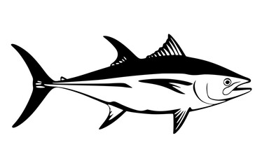 Fototapeta premium Sleek Tuna fish graphic for fishing seafood and marine themes clean vector style
