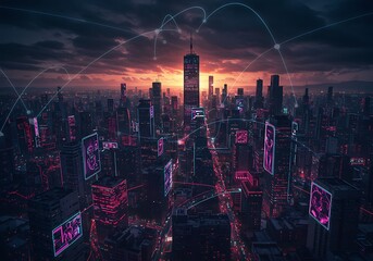 Neon Sunset Metropolis