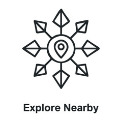 Discover local attractions city map graphic design digital environment interactive view exploration concept. Vector illustration