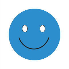 Simple Blue Smiley Face – Minimal Happy Emotion Icon for Positive Digital Designs. Cheerful Face Symbol for Websites, Apps, Graphic Projects, Positive Emotion Symbol, Joyful Face for Branding, UI UX