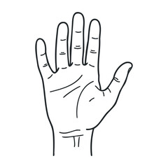 Fototapeta premium Hand gesture signal human interaction graphic illustration minimalist style front view communication concept. Vector illustration