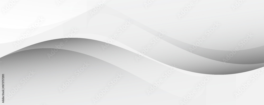 Poster 3d white geometric abstract background overlap layer on bright space with waves decoration. minimali