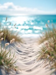 Pathway to Paradise: Serene Beach Scene