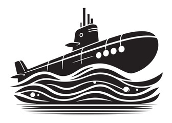 submarine logo silhouette vector, nuclear submarine silhouette vector illustration, submarine ocean submarine ocean silhouette vector, submarine logo silhouette vector on white background