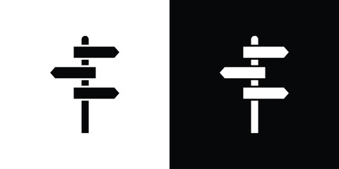Signpost icon symbol logo. Graphic template. © Witty