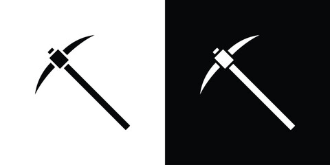 Pick axe icon symbol logo. Graphic template.