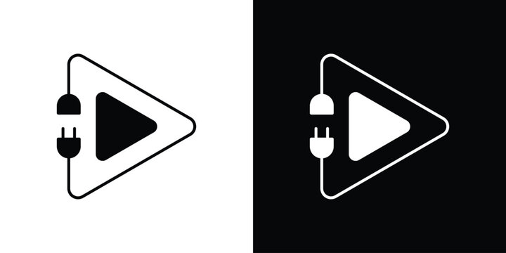 Plug and play icon symbol logo. Graphic template.