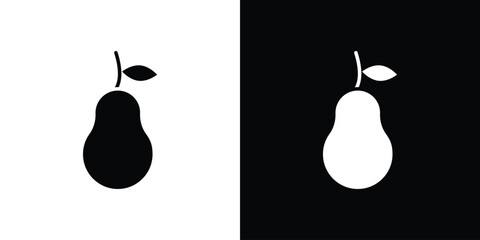 Pear icon symbol logo. Graphic template.