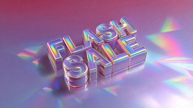 Flash sale. Text effect design in 3D style for digital or promotion. The style is promotional and designed for a sale or discount announcement. 3d illustration.
 - Powered by Adobe