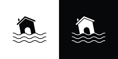 Flood icon symbol logo. Graphic template.