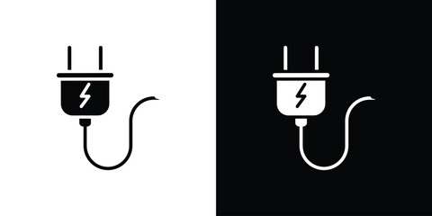 Electric plug icon symbol logo. Graphic template.
