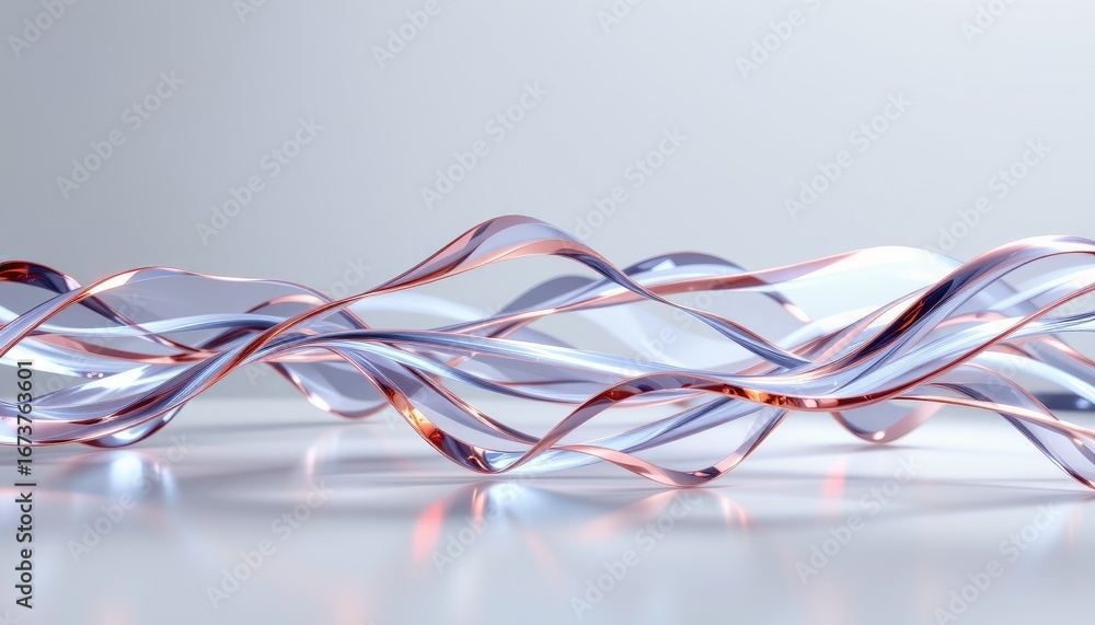 Aufkleber abstract flowing waves of delicate transparent colors creating a modern artistic visual effect