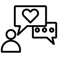 Love Testimonial Outline Icon